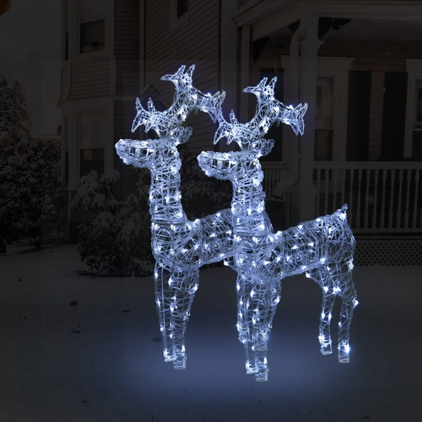 Reindeer Christmas Decorations 2 pcs - 60x16x100 cm Acrylic, Weather-Resistant & Energy-Saving LED Lights - Premium  from Home Treasures - Just £106.99! Shop now at Home Treasures