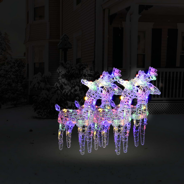 Christmas Reindeers 4 pcs Multicolour 160 LEDs Acrylic – Festive Garden Decorations - Premium  from Home Treasures - Just £102.99! Shop now at Home Treasures