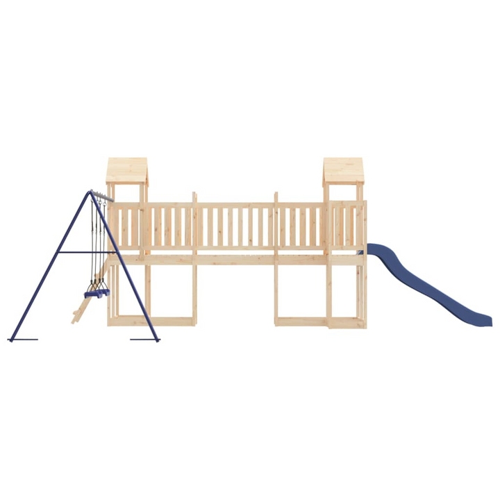 Solid Pine Playhouse with Slide & Double Swings - 356 x 589 x 214 cm, Outdoor Adventure Playground - Premium  from Home Treasures - Just £895.99! Shop now at Home Treasures