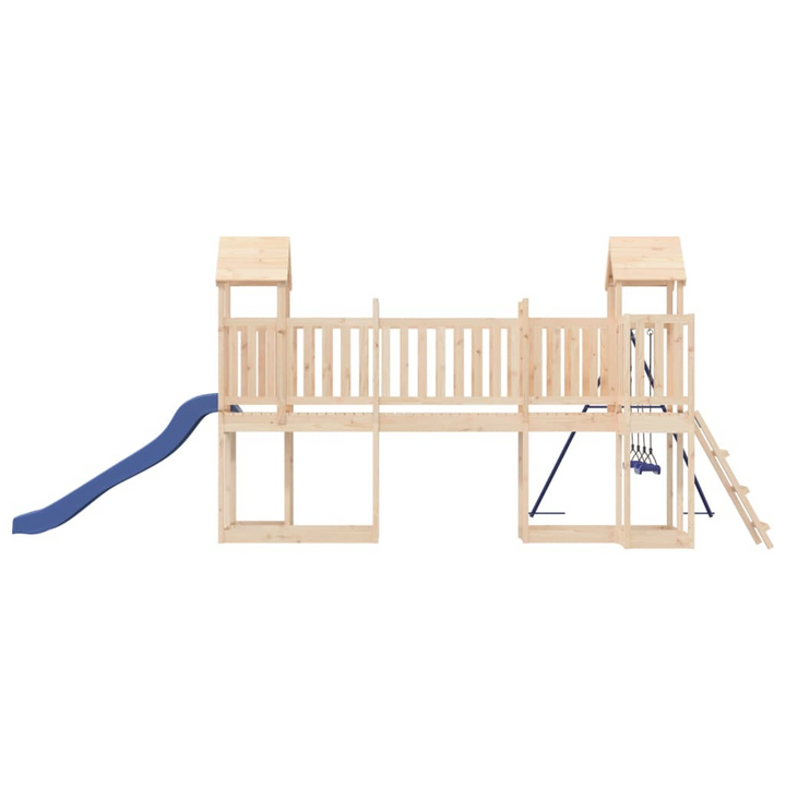 Solid Pine Playhouse with Slide & Double Swings - 356 x 589 x 214 cm, Outdoor Adventure Playground - Premium  from Home Treasures - Just £895.99! Shop now at Home Treasures