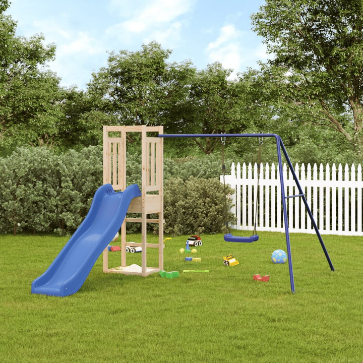 Solid Pine Children's Playhouse with Slide & Swing Set - Ultimate Garden Fun (237 x 321 x 169cm) - Premium  from Home Treasures - Just £289.99! Shop now at Home Treasures