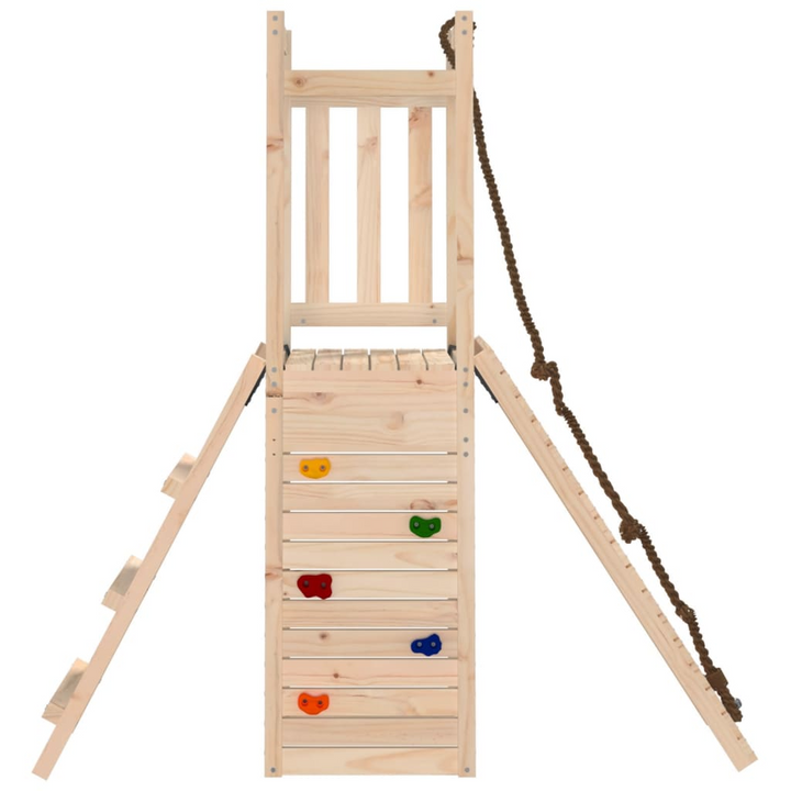 Solid Pine Playhouse with Climbing Wall – Durable Backyard Playground with Ladder, Rockwall, Sandpit & More (161 x 46.5 x 169cm) - Premium  from Home Treasures - Just £197.99! Shop now at Home Treasures