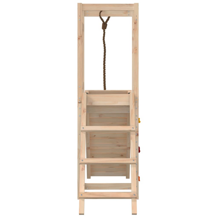 Solid Pine Playhouse with Climbing Wall – Durable Backyard Playground with Ladder, Rockwall, Sandpit & More (161 x 46.5 x 169cm) - Premium  from Home Treasures - Just £197.99! Shop now at Home Treasures