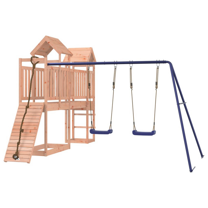 Wooden Playhouse with Climbing Wall & Double Swings - Solid Douglas Fir for Outdoor Fun - Premium  from Home Treasures - Just £616.99! Shop now at Home Treasures