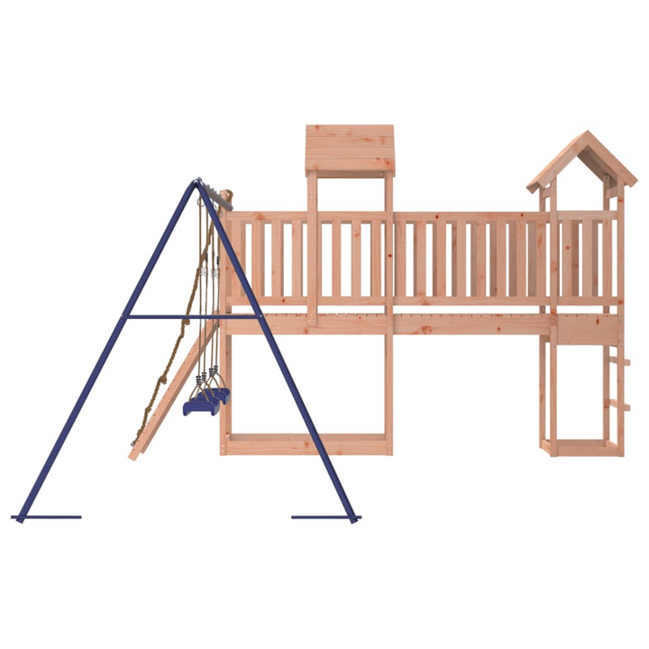 Wooden Playhouse with Climbing Wall & Double Swings - Solid Douglas Fir for Outdoor Fun - Premium  from Home Treasures - Just £616.99! Shop now at Home Treasures