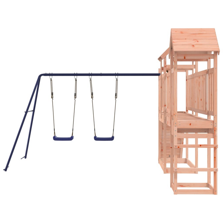 Wooden Playhouse with Climbing Wall & Double Swings - Solid Douglas Fir for Outdoor Fun - Premium  from Home Treasures - Just £616.99! Shop now at Home Treasures