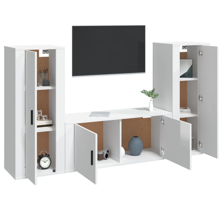 Modern 3 Piece TV Cabinet Set | High Gloss White | Engineered Wood | Wall-Mount or Floor Use - Premium  from Home Treasures - Just £189.99! Shop now at Home Treasures