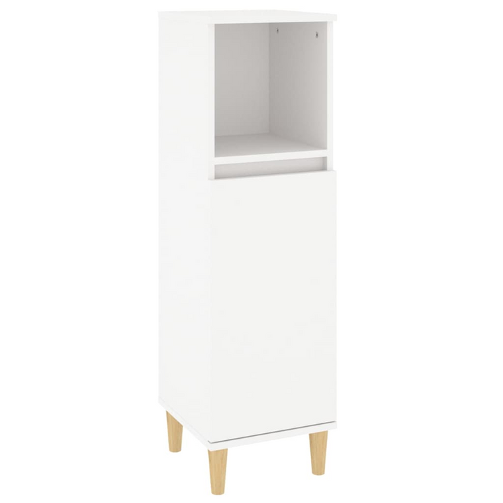 White Bathroom Cabinet - 30x30x100 cm | Engineered Wood | Ample Storage & Durable Design - Premium  from Home Treasures - Just £44.99! Shop now at Home Treasures