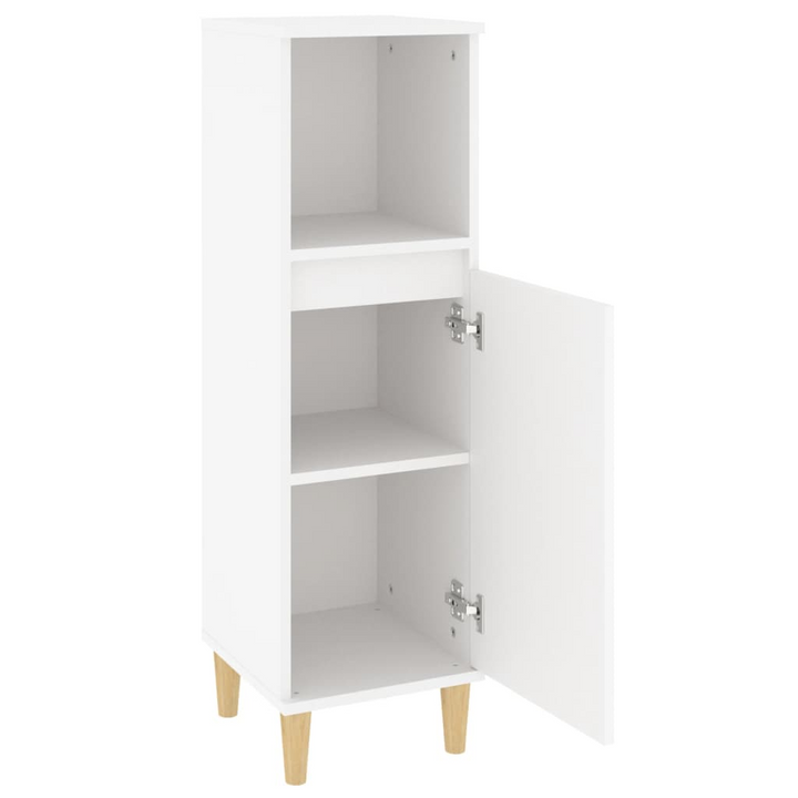 White Bathroom Cabinet - 30x30x100 cm | Engineered Wood | Ample Storage & Durable Design - Premium  from Home Treasures - Just £44.99! Shop now at Home Treasures