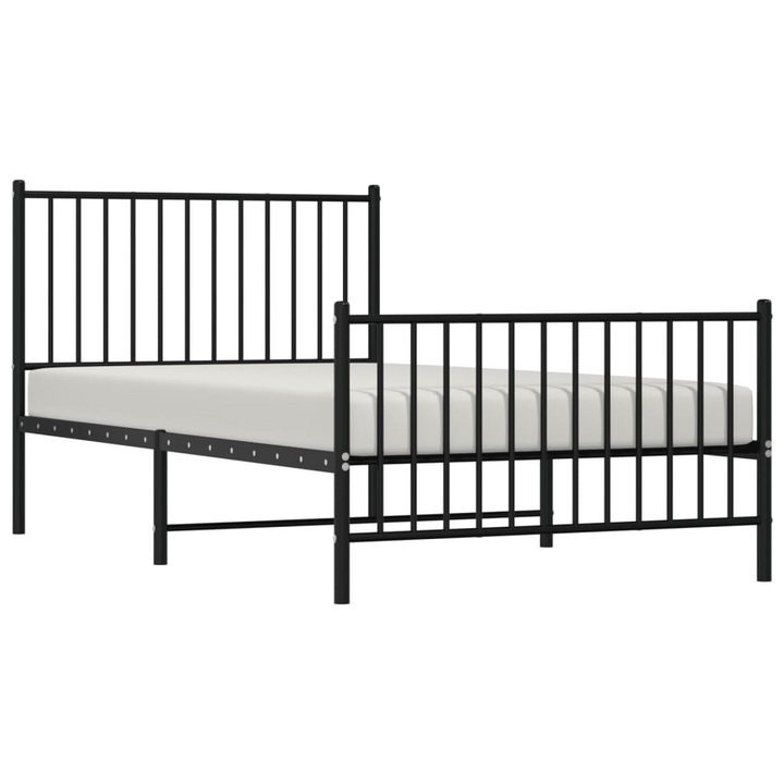 Elegant and Robust Metal Bed Frame with Headboard and Footboard in Black - 100 x 190cm | Sturdy Steel Construction, Ample Storage Space, Easy Assembly - Premium  from Home Treasures - Just £78.99! Shop now at Home Treasures