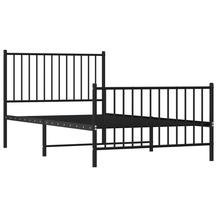 Elegant and Robust Metal Bed Frame with Headboard and Footboard in Black - 100 x 190cm | Sturdy Steel Construction, Ample Storage Space, Easy Assembly - Premium  from Home Treasures - Just £78.99! Shop now at Home Treasures