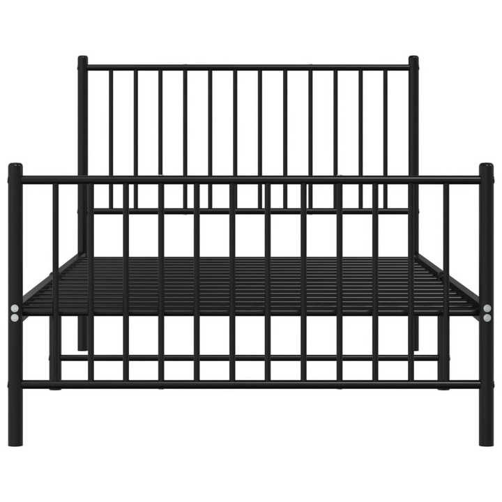 Elegant and Robust Metal Bed Frame with Headboard and Footboard in Black - 100 x 190cm | Sturdy Steel Construction, Ample Storage Space, Easy Assembly - Premium  from Home Treasures - Just £78.99! Shop now at Home Treasures