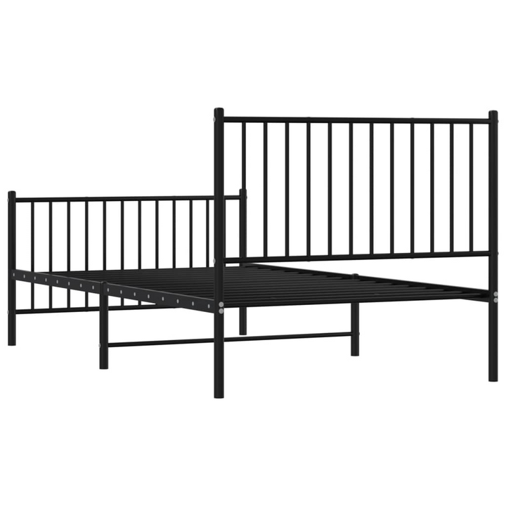 Elegant and Robust Metal Bed Frame with Headboard and Footboard in Black - 100 x 190cm | Sturdy Steel Construction, Ample Storage Space, Easy Assembly - Premium  from Home Treasures - Just £78.99! Shop now at Home Treasures