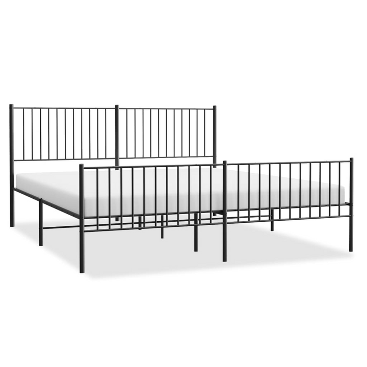 Premium Metal Bed Frame with Elegant Headboard & Footboard, Black, 183 x 213 cm - Durable & Stylish - Premium  from Home Treasures - Just £111.99! Shop now at Home Treasures