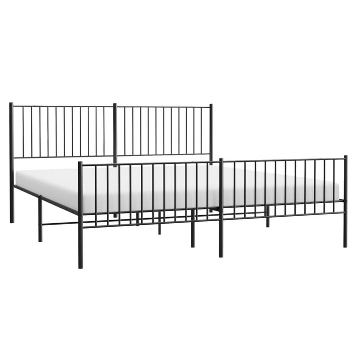 Premium Metal Bed Frame with Elegant Headboard & Footboard, Black, 183 x 213 cm - Durable & Stylish - Premium  from Home Treasures - Just £111.99! Shop now at Home Treasures