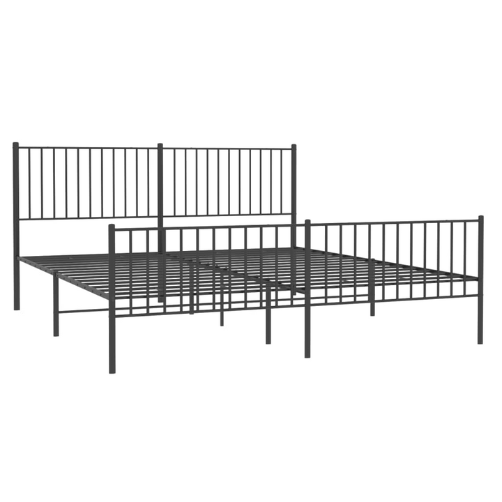 Premium Metal Bed Frame with Elegant Headboard & Footboard, Black, 183 x 213 cm - Durable & Stylish - Premium  from Home Treasures - Just £111.99! Shop now at Home Treasures