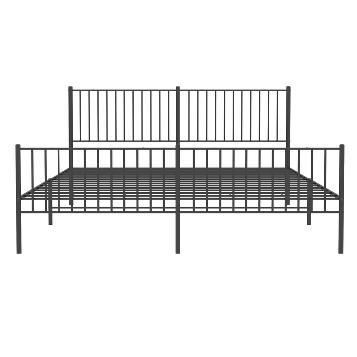 Premium Metal Bed Frame with Elegant Headboard & Footboard, Black, 183 x 213 cm - Durable & Stylish - Premium  from Home Treasures - Just £111.99! Shop now at Home Treasures