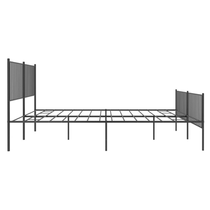 Premium Metal Bed Frame with Elegant Headboard & Footboard, Black, 183 x 213 cm - Durable & Stylish - Premium  from Home Treasures - Just £111.99! Shop now at Home Treasures