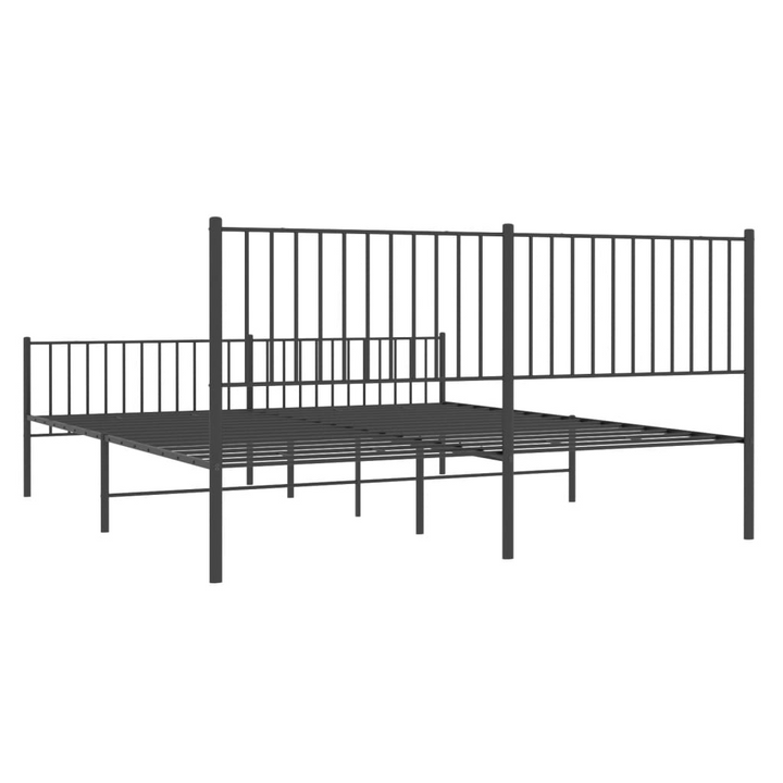 Premium Metal Bed Frame with Elegant Headboard & Footboard, Black, 183 x 213 cm - Durable & Stylish - Premium  from Home Treasures - Just £111.99! Shop now at Home Treasures