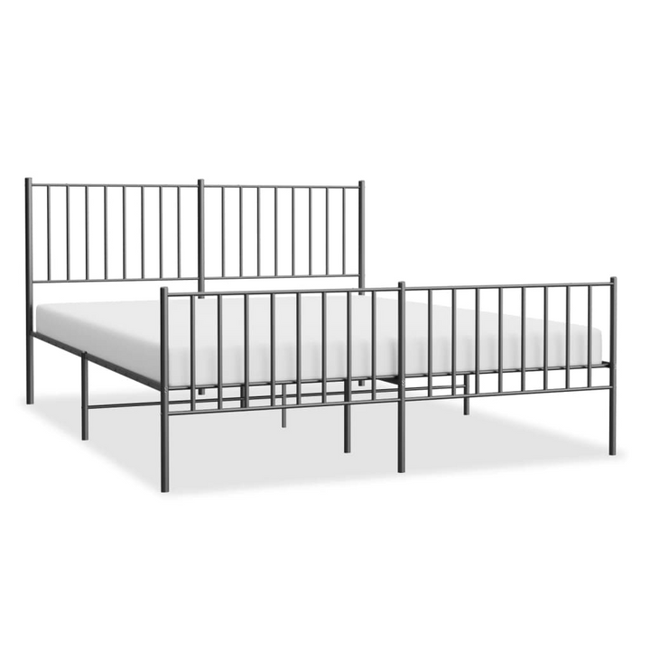 Elegant Metal Bed Frame with Headboard and Footboard in Black - 140 x 200cm | Robust and Stylish Bedroom Furniture - Premium  from Home Treasures - Just £98.99! Shop now at Home Treasures