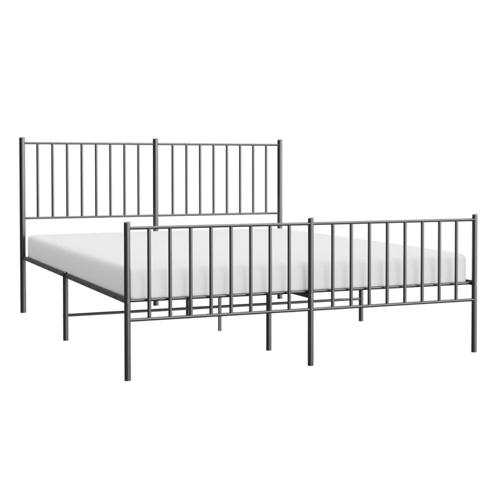 Elegant Metal Bed Frame with Headboard and Footboard in Black - 140 x 200cm | Robust and Stylish Bedroom Furniture - Premium  from Home Treasures - Just £98.99! Shop now at Home Treasures