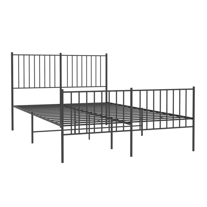 Elegant Metal Bed Frame with Headboard and Footboard in Black - 140 x 200cm | Robust and Stylish Bedroom Furniture - Premium  from Home Treasures - Just £98.99! Shop now at Home Treasures