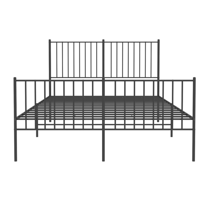 Elegant Metal Bed Frame with Headboard and Footboard in Black - 140 x 200cm | Robust and Stylish Bedroom Furniture - Premium  from Home Treasures - Just £98.99! Shop now at Home Treasures