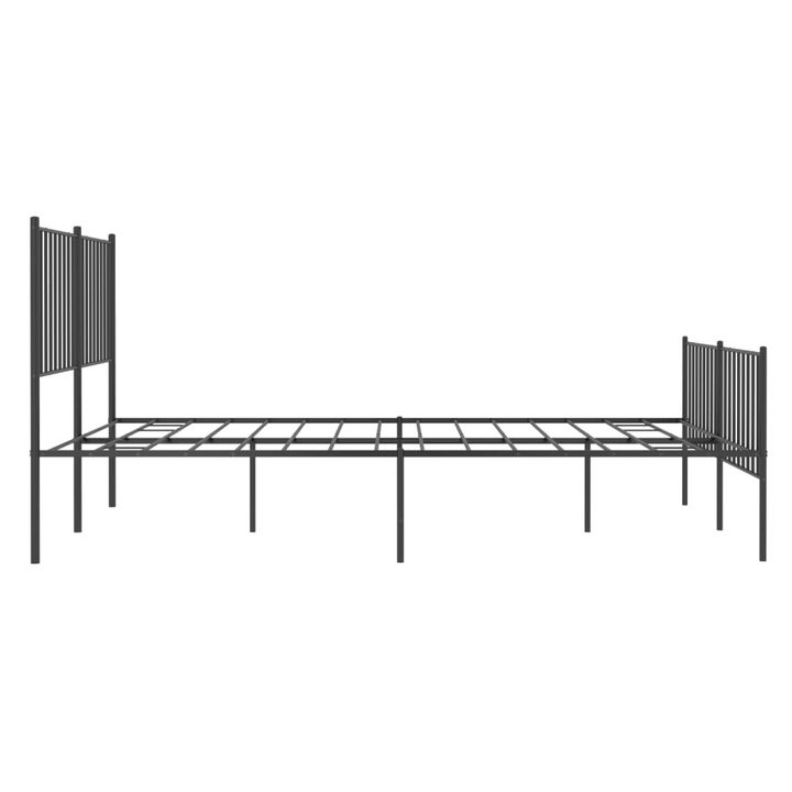 Elegant Metal Bed Frame with Headboard and Footboard in Black - 140 x 200cm | Robust and Stylish Bedroom Furniture - Premium  from Home Treasures - Just £98.99! Shop now at Home Treasures