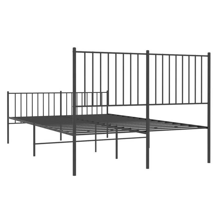 Elegant Metal Bed Frame with Headboard and Footboard in Black - 140 x 200cm | Robust and Stylish Bedroom Furniture - Premium  from Home Treasures - Just £98.99! Shop now at Home Treasures