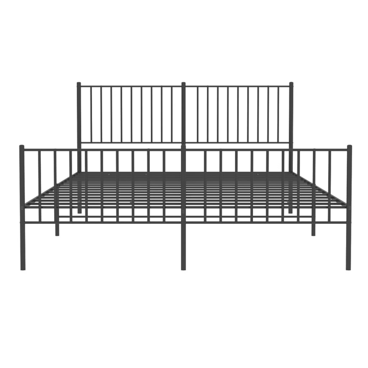 Elegant Black Metal Bed Frame with Headboard & Footboard - 150x200cm | Robust Steel Construction, Extra Storage, and Supportive Design - Premium  from Home Treasures - Just £103.99! Shop now at Home Treasures