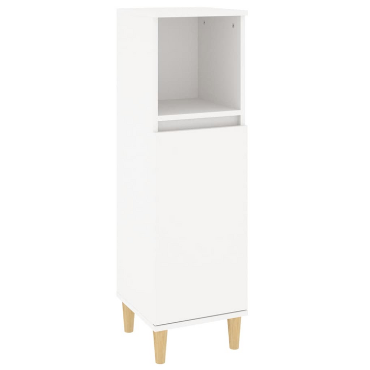 3 Piece Bathroom Cabinet Set - White Engineered Wood with Solid Eucalyptus Feet, Ample Storage, and Modern Design - Premium  from Home Treasures - Just £192.99! Shop now at Home Treasures