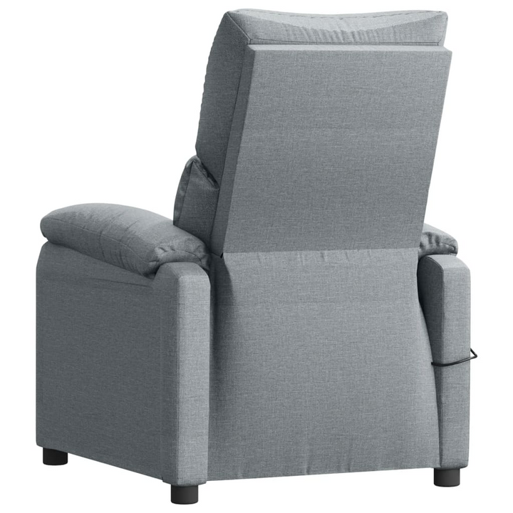 Comfortable Fabric Stand Up Massage Chair in Light Grey with 6-Point Vibration Massage - Adjustable Backrest & Footrest, Electric Lifting Function, and Handy Side Pocket - Premium  from Home Treasures - Just £310.99! Shop now at Home Treasures