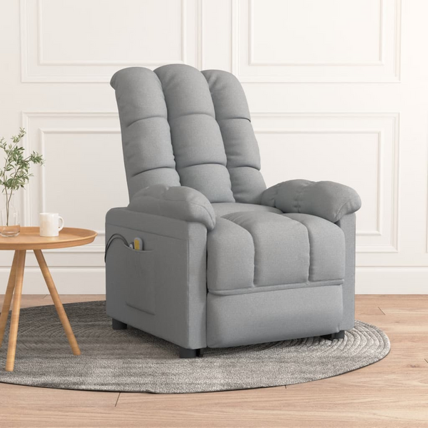 Luxurious Fabric Electric Massage Chair in Light Grey - Ultimate Comfort and Relaxation - Premium  from Home Treasures - Just £303.99! Shop now at Home Treasures