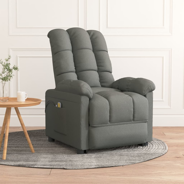 Luxurious Fabric Electric Massage Chair in Dark Grey - Ultimate Comfort with 6-Point Vibration Massage & Adjustable Recline - Premium  from Home Treasures - Just £303.99! Shop now at Home Treasures