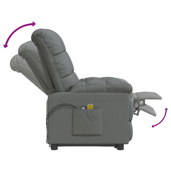 Luxurious Fabric Electric Massage Chair in Dark Grey - Ultimate Comfort with 6-Point Vibration Massage & Adjustable Recline - Premium  from Home Treasures - Just £303.99! Shop now at Home Treasures