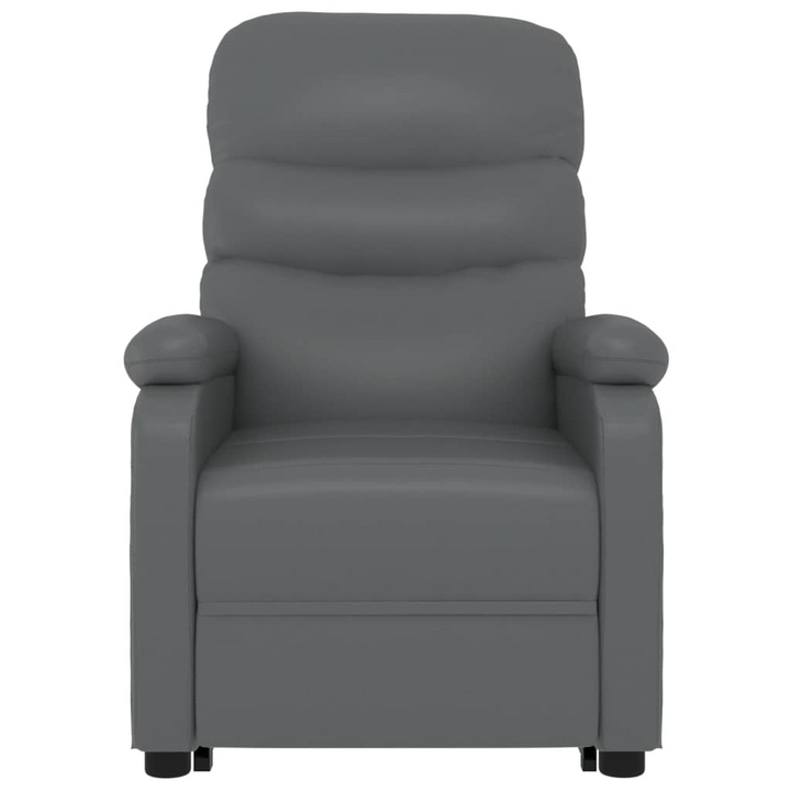 Grey Faux Leather Stand Up Massage Chair - Recliner with Power Lift and 6-Point Vibration Massage - Premium  from Home Treasures - Just £336.99! Shop now at Home Treasures