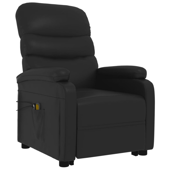 Luxury Faux Leather Stand Up Massage Chair in Black | Adjustable Recliner with 6-Point Vibration Massage - Premium  from Home Treasures - Just £308.99! Shop now at Home Treasures