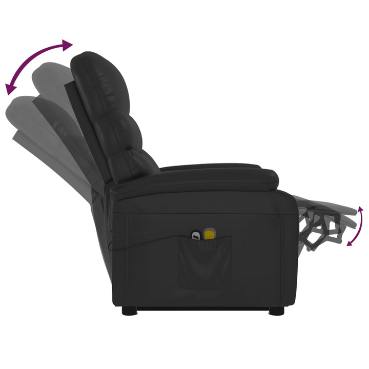 Luxury Faux Leather Stand Up Massage Chair in Black | Adjustable Recliner with 6-Point Vibration Massage - Premium  from Home Treasures - Just £308.99! Shop now at Home Treasures