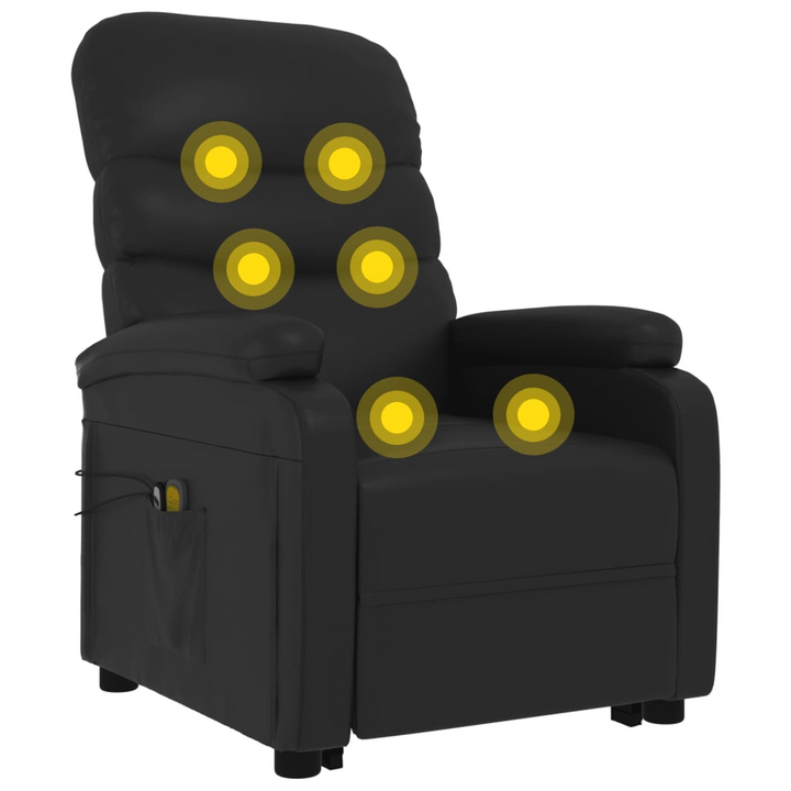 Luxury Faux Leather Stand Up Massage Chair in Black | Adjustable Recliner with 6-Point Vibration Massage - Premium  from Home Treasures - Just £308.99! Shop now at Home Treasures