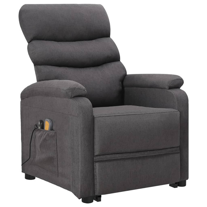 Comfortable Fabric Stand Up Massage Chair in Dark Grey - Recliner with 6-Point Vibration Massage and Lift Assist - Premium  from Home Treasures - Just £324.99! Shop now at Home Treasures