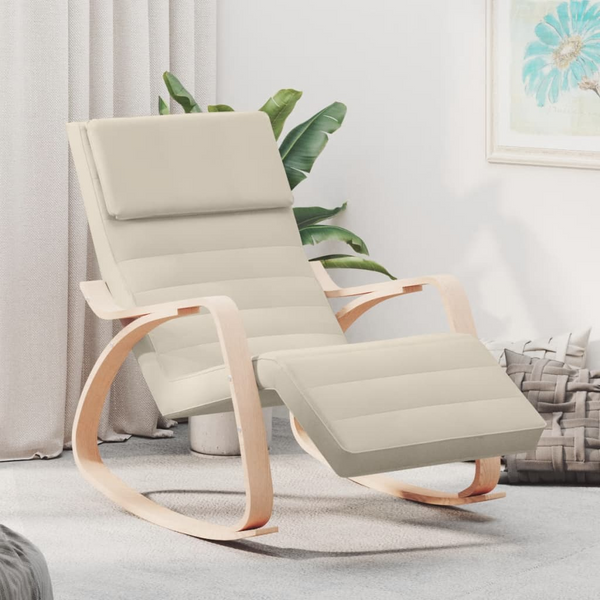 Elegant Cream Fabric Rocking Chair - Stylish & Comfortable Seating for Any Room - Premium  from Home Treasures - Just £134.99! Shop now at Home Treasures