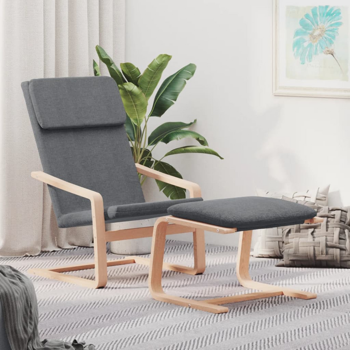 Fabric Relaxing Chair in Dark Grey - Comfortable Ergonomic Design with Durable Birch Wood Frame - Premium  from Home Treasures - Just £77.99! Shop now at Home Treasures