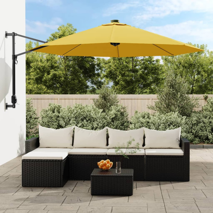 Stylish Wall-Mounted Parasol (Yellow) - UV Protection, 290 x 114 cm, Durable & Adjustable - Premium  from Home Treasures - Just £89.99! Shop now at Home Treasures