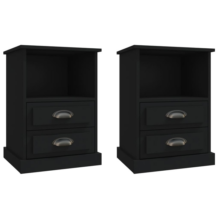 Elegant Black Bedside Cabinets, Set of 2 - 43 x 36 x 60cm - Modern Design with Ample Storage Space - Premium  from Home Treasures - Just £150.99! Shop now at Home Treasures