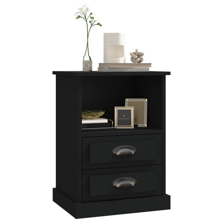 Elegant Black Bedside Cabinets, Set of 2 - 43 x 36 x 60cm - Modern Design with Ample Storage Space - Premium  from Home Treasures - Just £150.99! Shop now at Home Treasures