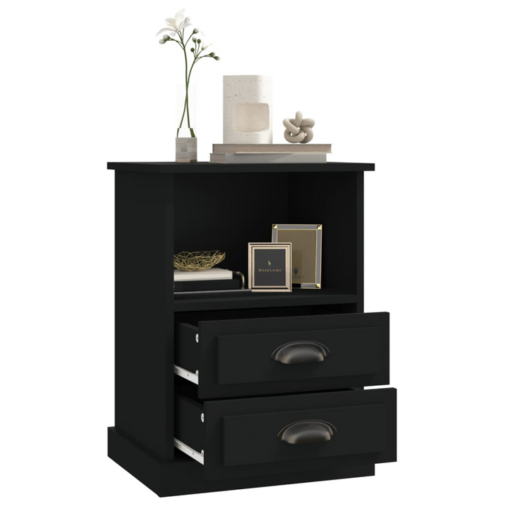 Elegant Black Bedside Cabinets, Set of 2 - 43 x 36 x 60cm - Modern Design with Ample Storage Space - Premium  from Home Treasures - Just £150.99! Shop now at Home Treasures