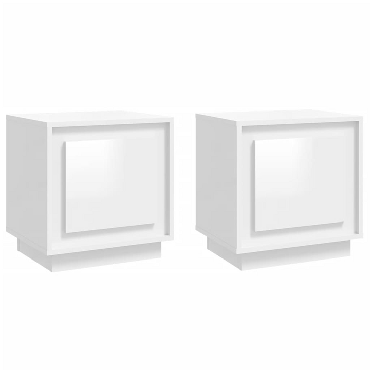 Set of 2 High Gloss White Bedside Cabinets - Modern 44 x 35 x 45cm Nightstands with Ample Storage - Premium  from Home Treasures - Just £50.99! Shop now at Home Treasures