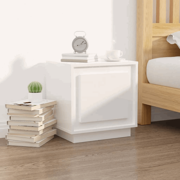 Set of 2 High Gloss White Bedside Cabinets - Modern 44 x 35 x 45cm Nightstands with Ample Storage - Premium  from Home Treasures - Just £50.99! Shop now at Home Treasures