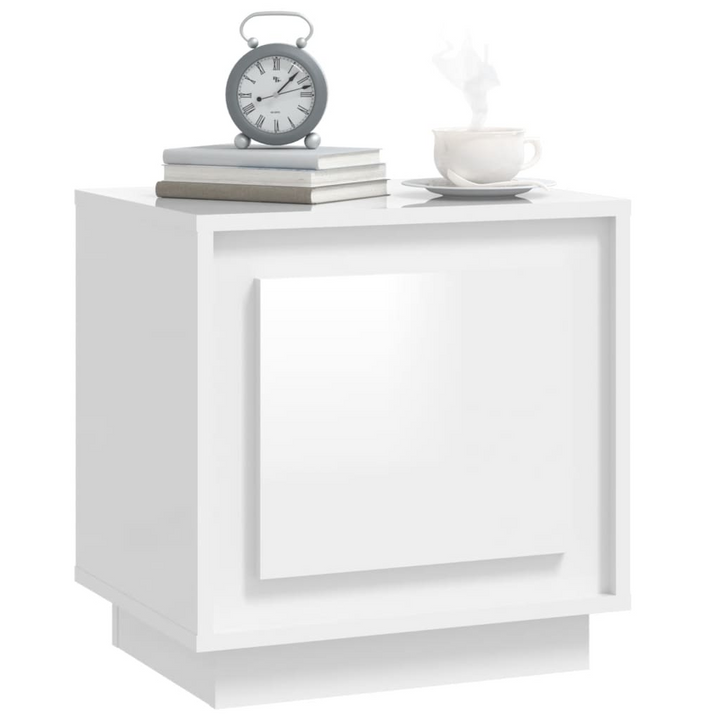 Set of 2 High Gloss White Bedside Cabinets - Modern 44 x 35 x 45cm Nightstands with Ample Storage - Premium  from Home Treasures - Just £50.99! Shop now at Home Treasures