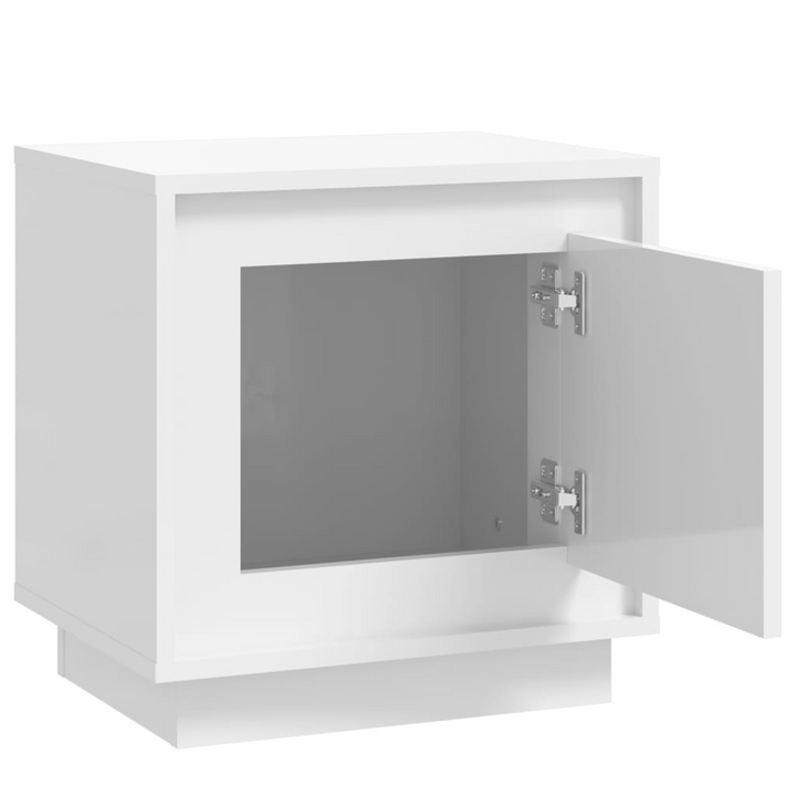 Set of 2 High Gloss White Bedside Cabinets - Modern 44 x 35 x 45cm Nightstands with Ample Storage - Premium  from Home Treasures - Just £50.99! Shop now at Home Treasures